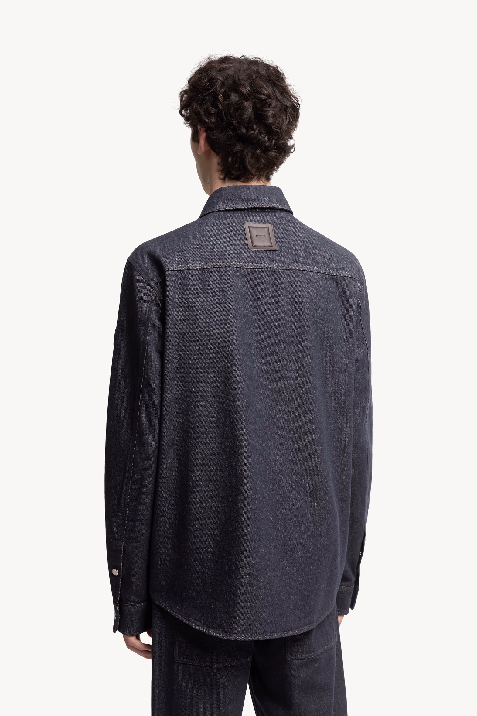 Camisa de manga larga de tejido vaquero Hombre Azul Denim Moncler 5